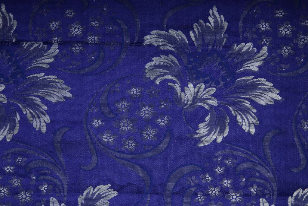 图片[1]-Royal Blue Ocean Patterned Thai Satin-China Archive